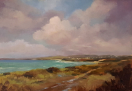 View to Godrevy from Porth Kidney Beach, Cornwall
