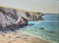 Tobhan Horse, Porthtowan. Cornwall. Oil painting 30cm x 40cm
