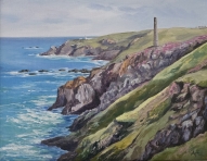 Pendeen from Botallack, Oil Painting. Framed.