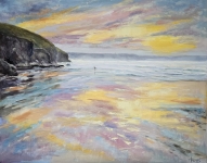 Trevellas, St. Agnes, Cornwall. Oil painting.
