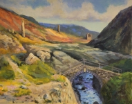 Trevellas valley, St. Agnes, Cornwall. Framed Acrylic painting