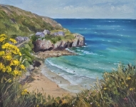 Summer in St. Agnes. Oil painting on canvas board. 