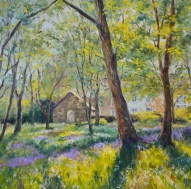 Oil painting. St. Agnes Garden of Rest. Cornwall. 12" x 12" 