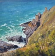 Crown Mine Buildings, Botallack. Oil painting. Framed