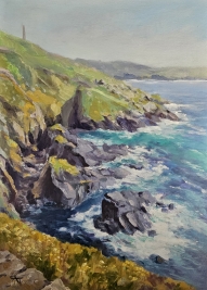 tin coast, Cornwall. Oil painting.