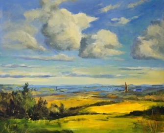 Original painting of St. Agnes, Cornwall. Framed.